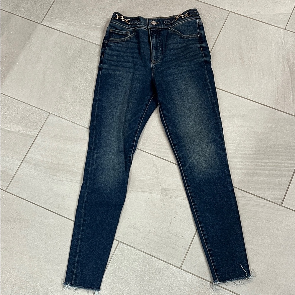 Express High Rise Dark Blue Jeans
